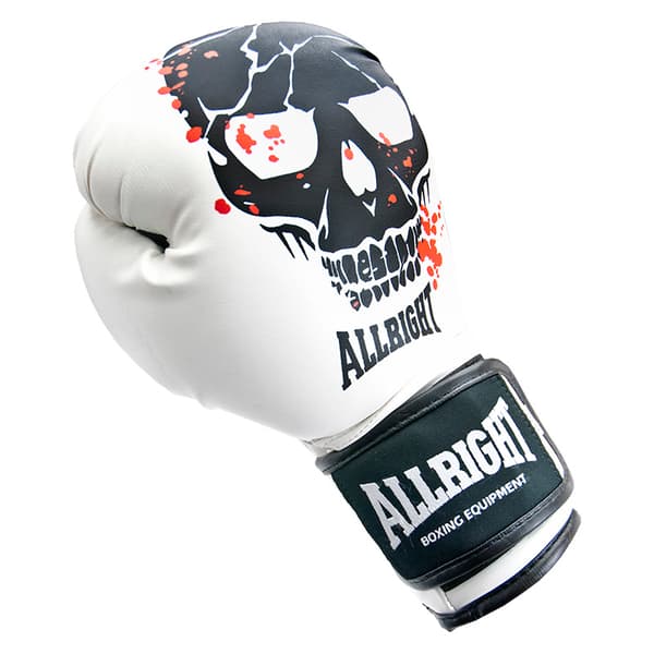 SKULLE BOXNINGSHANDSKAR 10oz vit ALLRIGHT PU mod.1040