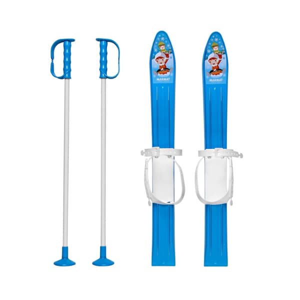 Lasten laskettelusukset sauvoilla MASTER 60 cm sininen