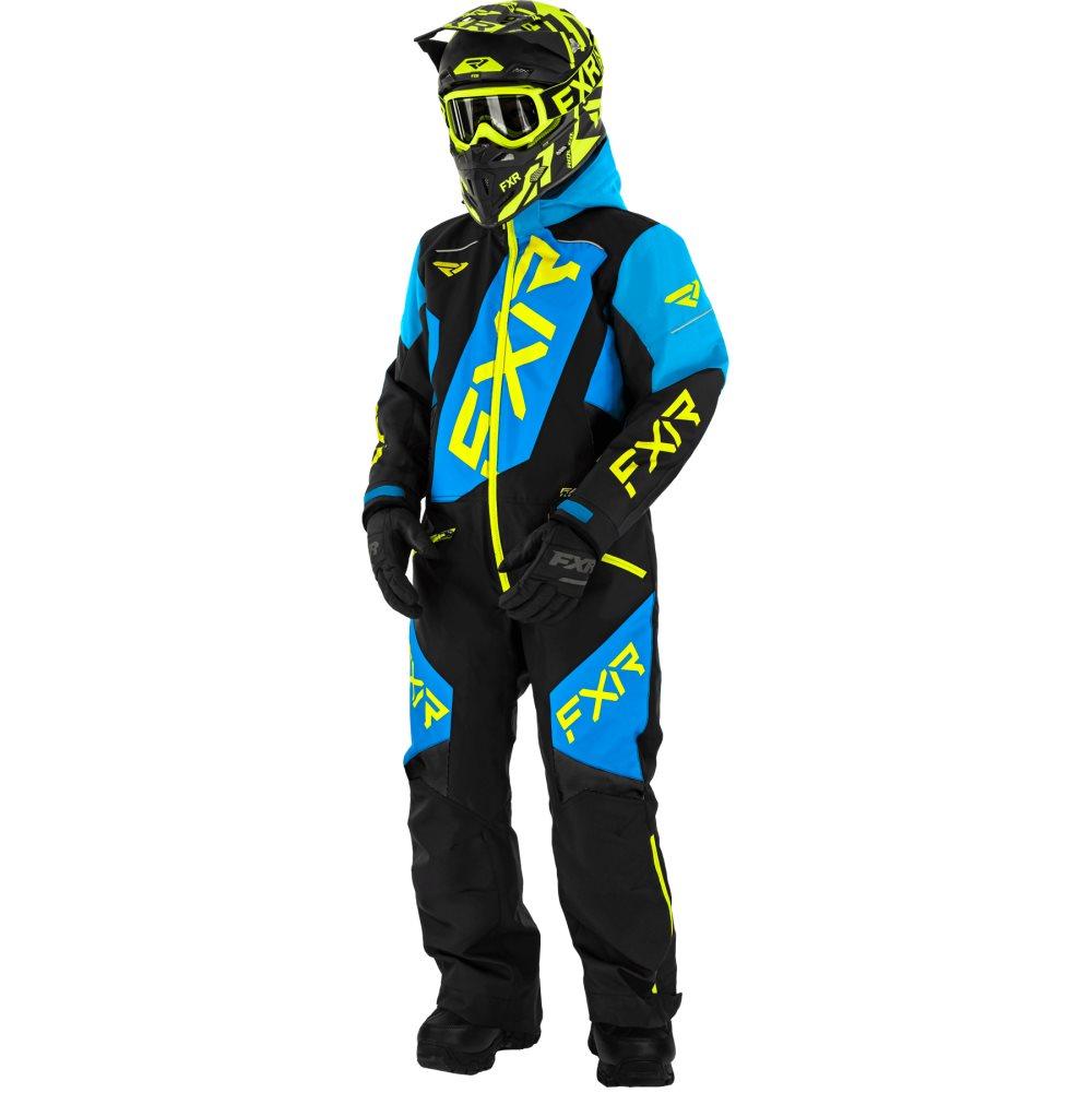 Fxr Barn vinteroverall CX Monosuit - Black/Blue/Hi Vis