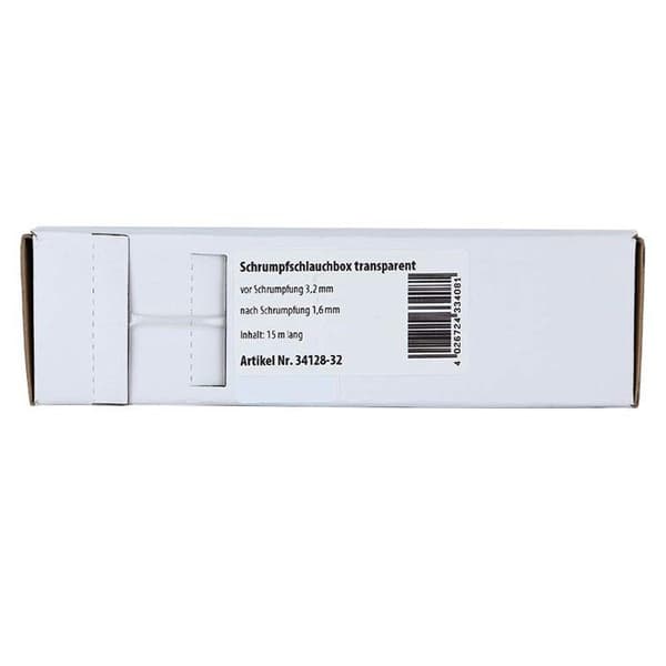 transparent värmekrympslang Ø 3,2 mm / längd: 15 m