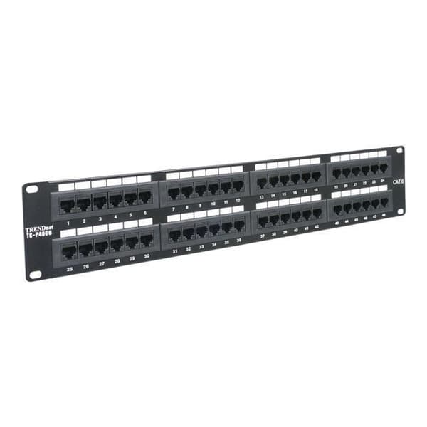 TRENDNET nätverkspanelrum TC-P48C6 - 48 port(ar) - 48 x RJ-45 - 48 x RJ-11 - 19" vidvinkel