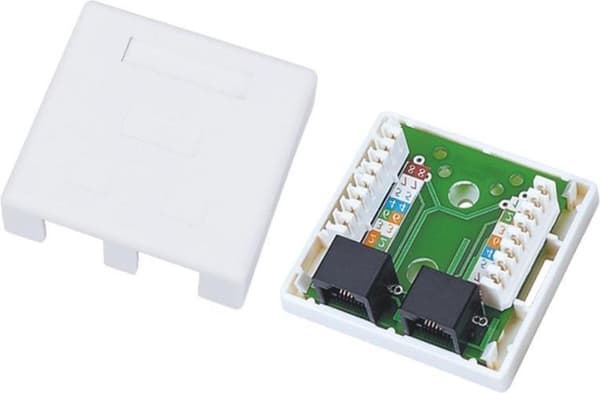 Alantec GN002 ledningsstik 2xRJ45 Hvid