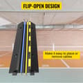 Miniatyrbild 6 av 10: 3st 2-kanals kabelskyddsramp, högkvalitativt halkfritt gummi, 11000 lbs belastning, modulära förreglingsanslutningar, bred applikation