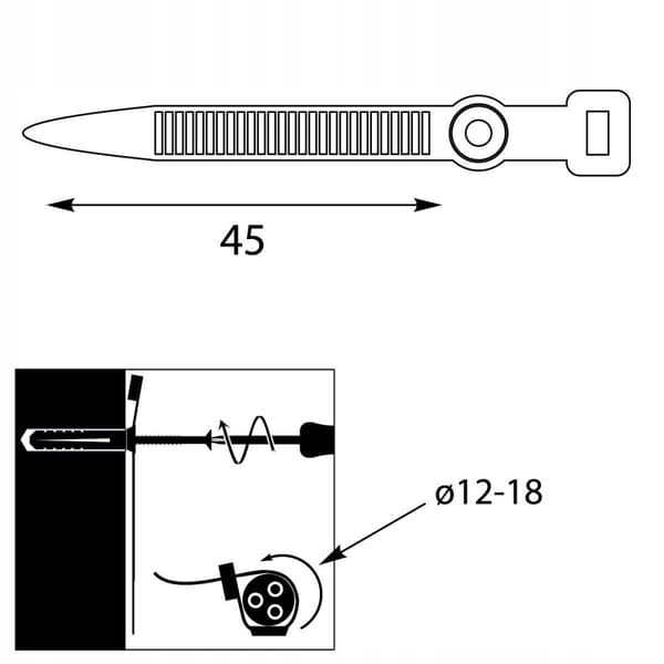 UP-z remklemmeholder FI18 45mm hvid
