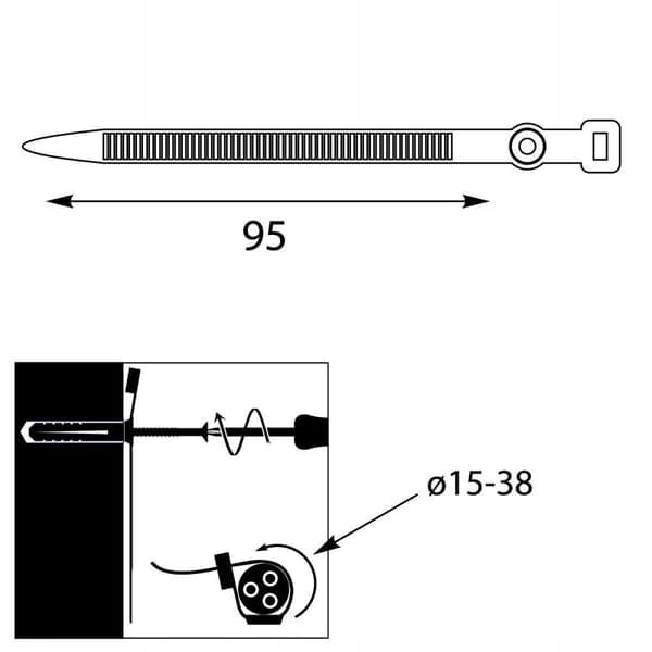 UP-z remklemmeholder FI38 95mm hvid