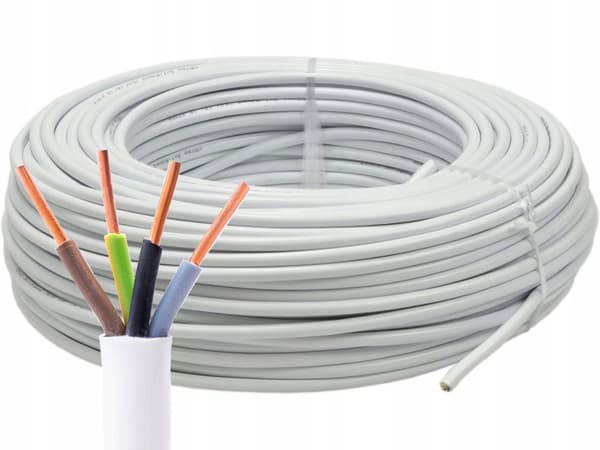 YDY 4 x 1,5 mm² elektrisk kabel, NYM-J 450/750V, installationskabel, 1m