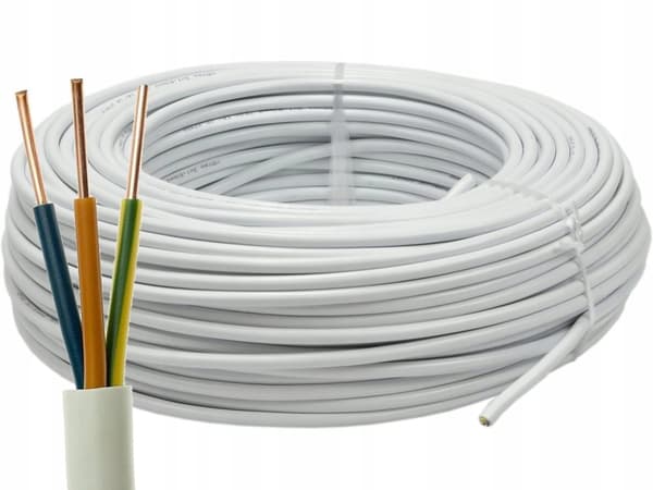 YDY elektrisk kabel 3 x 2,5 mm², NYM-J 450/750V, installationskabel, 25m