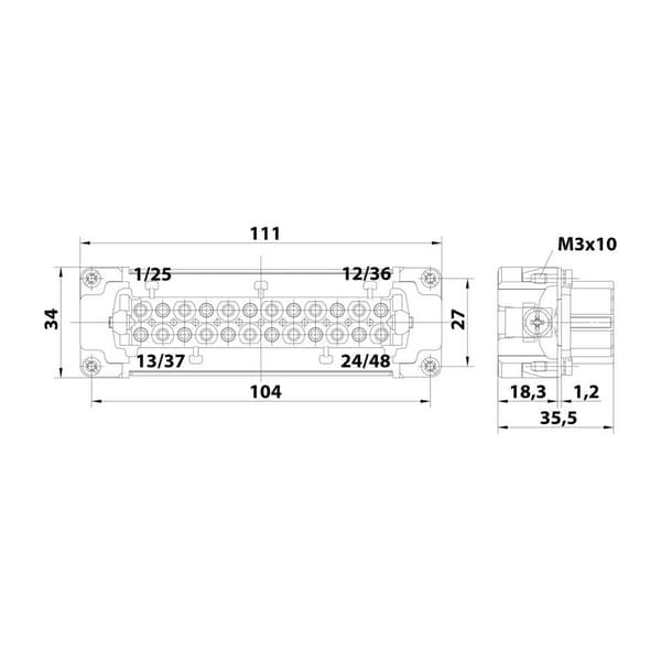 Harting 09330242702 Insats för hylsdon Han® E 24 + PE Crimp 1 st
