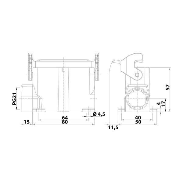 Hylskontakthus Han® 16A-asg1-LB-21 09200160252 Harting 1 st