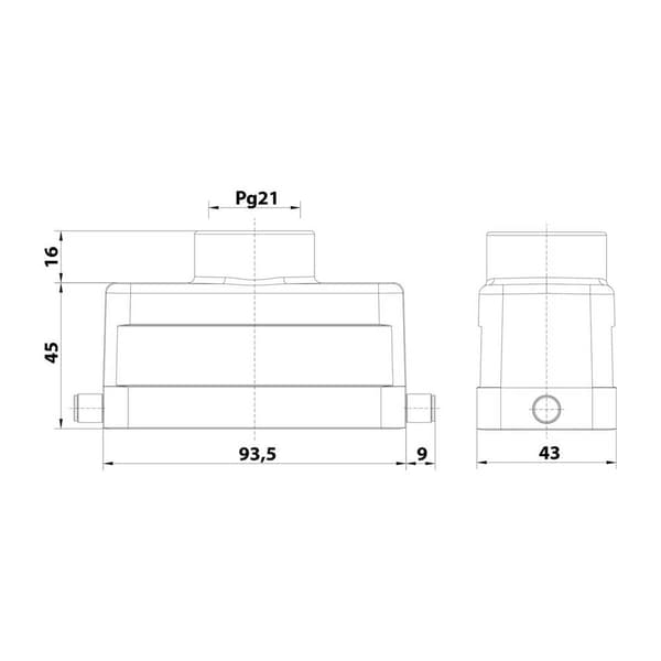 Kontakthölje Han® 16B-gg-R-21 09300161440 Harting 1 st