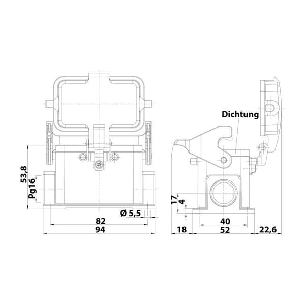 Hylskontakthus Han® 10B-asg1-LB-16 09300101256 Harting 1 st