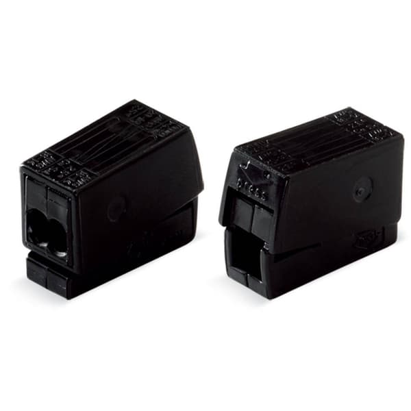 WAGO 224-114 Belysnings kontakt terminal Flexibel: 0.5-2.5 mm² Styvhet: 0.5-2.5 mm² Antal poler: 2 100 st Svart