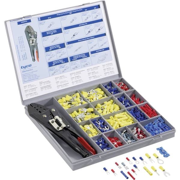 TE Connectivity 725923 Crimpklämma sortiment 0.205 mm² - 2.50 mm² Röd, Blå, Gul 691 st