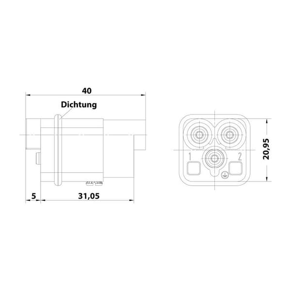 Harting 09120022651 Stiftinsats Han® Q 2 + PE Axial skruvanslutning 1 st