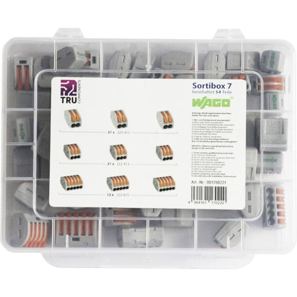 WAGO WA-741-744 Kopplingsklämma set Flexibel: 0.08-2.5 mm² Styvhet: 0.08-2.5 mm² 54 st