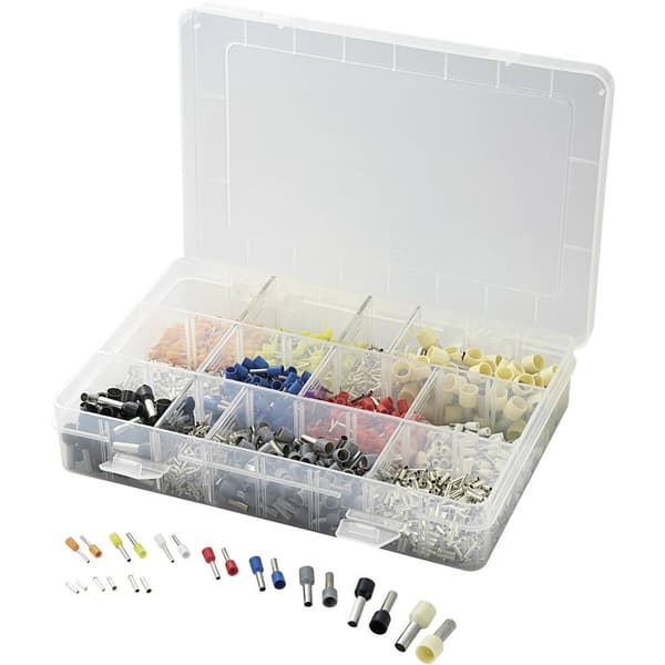 TRU COMPONENTS 737030 Ändhylsa sortiment 0.5 mm², 0.75 mm², 1 mm², 1.5 mm², 2.5 mm², 4 mm², 6 mm², 10 mm² Orange, Vit,