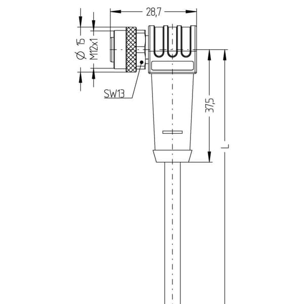 Escha 8046994 Sensor/ställdon-kontakt, konfektionerad M12 Hona vinklad 5.00 m Antal poler (RJ): 8 1 st