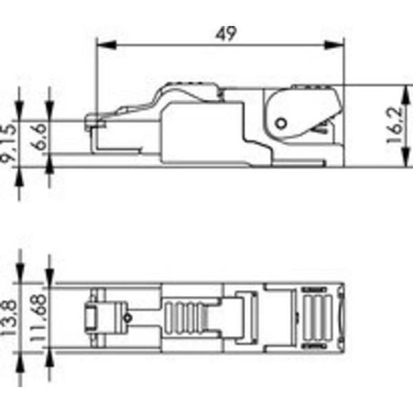 Telegärtner 100023043 RJ45-kontakt CAT 6A skärmad 100023043 Kontakt hane rak Antal poler (RJ) 8P8C Metall 10 st