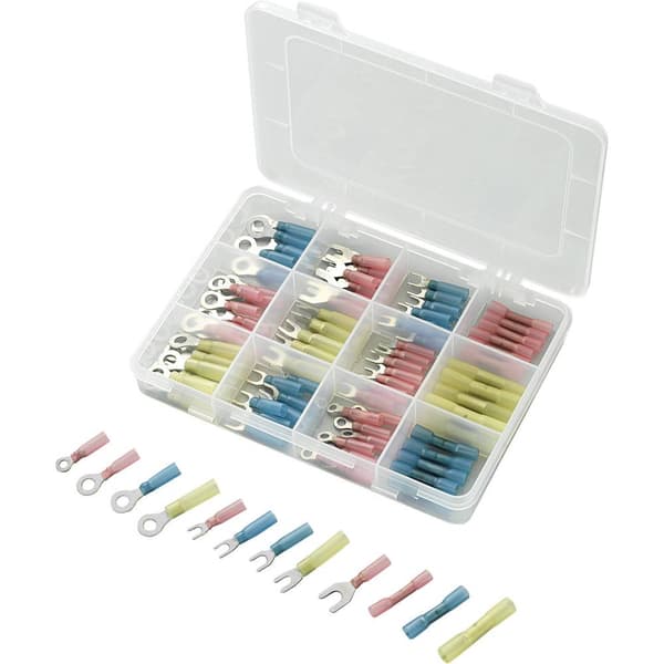 TRU COMPONENTS 549944 Crimpklämma sortiment 0.50 mm² - 6 mm² Röd, Blå, Gul 104 st