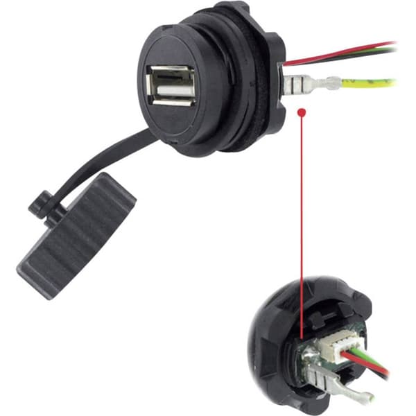USB 2.0 uttag A Chassianslutning inbyggnad 1310-0005-01 M20 1310-0005-01 encitech Innehåll: 1 st