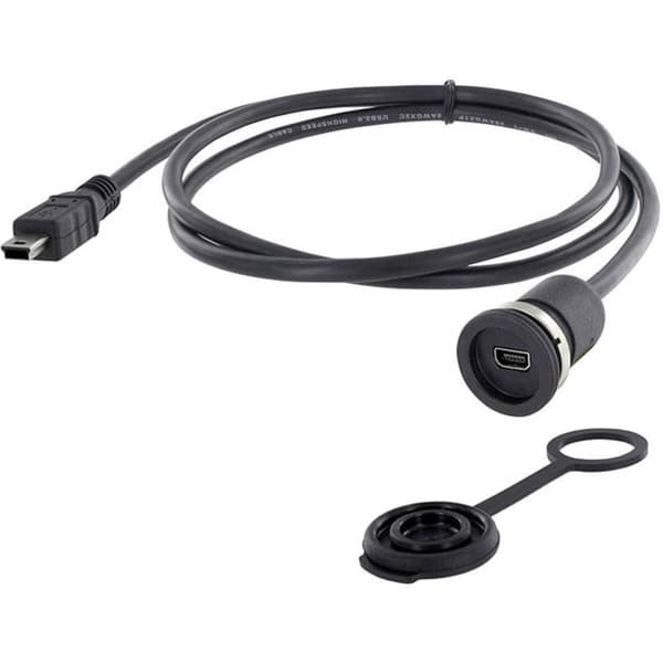 Mini-USB 2.0 typ B. Chassianslutning inbyggnad M16 1310-1011-05 encitech Innehåll: 1 st