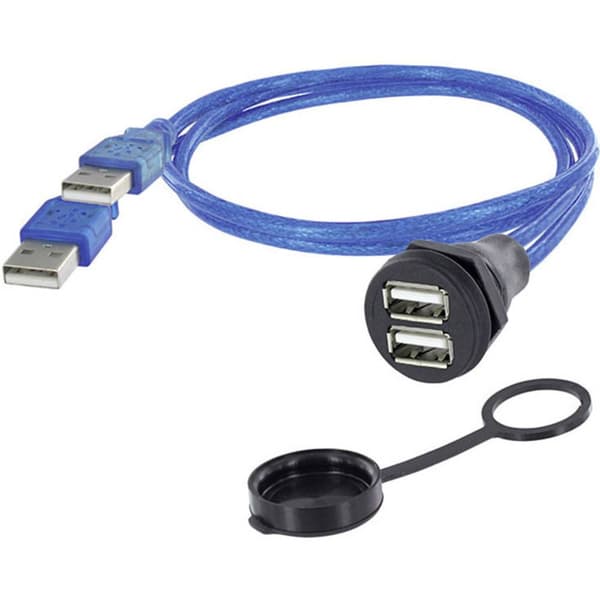 2x USB 2.0 typ A. Chassianslutning inbyggnad 1310-1028-02 M22 1310-1028-02 encitech Innehåll: 1 st