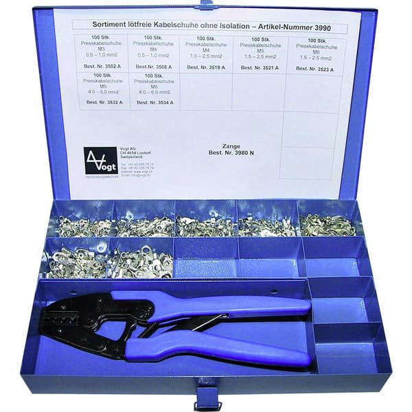 Vogt Verbindungstechnik 3990 Ringkabelsko-sortiment 0.50 mm² - 6 mm² Silver 1001 st