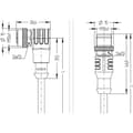 Miniatyrbild 3 av 3: Escha 8046941 Sensor/ställdon-kontakt, konfektionerad M12 Kontakt hane rak, Hona vinklad 2.00 m Antal poler (RJ): 8 1 s