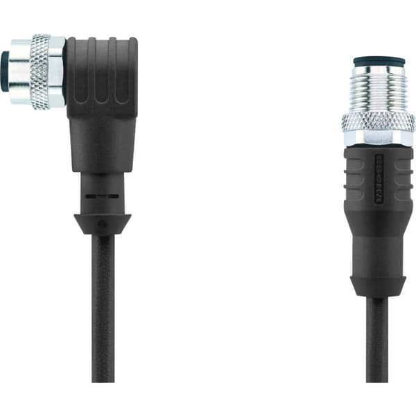 Escha 8046941 Sensor/ställdon-kontakt, konfektionerad M12 Kontakt hane rak, Hona vinklad 2.00 m Antal poler (RJ): 8 1 s