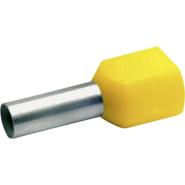 Klauke 87514 Dubbla ändhylsor 6 mm² Delisolerad Gul 100 st