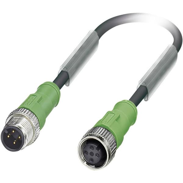 Phoenix Contact 1668373 Sensor/ställdon-kontakt, konfektionerad M12 Kontakt hane rak, Hona rak 1.50 m Antal poler (RJ):