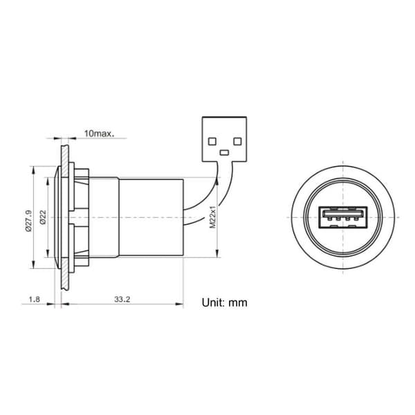 TRU COMPONENTS USB-12-BK USB-3.0-inbyggnadsdosa Hona inbyggd Innehåll: 1 st