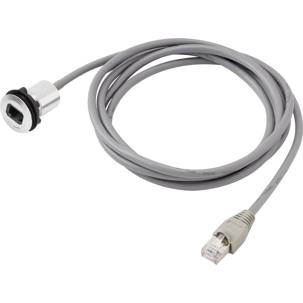 RJ45 panel jack Hona inbyggd, Kontakt hane rak RJ45-01 Silver TRU COMPONENTS 1408770 1 st