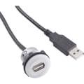 Miniatyrbild 1 av 4: TRU COMPONENTS USB A Einbaubuchse 2,0 Svart 1 st USB A-uttag på 1 st USB A-kontakt med belysning och 1,50 m kabel Inneh