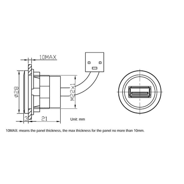 TRU COMPONENTS USB-19-BK USB A inbyggnadsuttag 2.0 Hona inbyggd Innehåll: 1 st