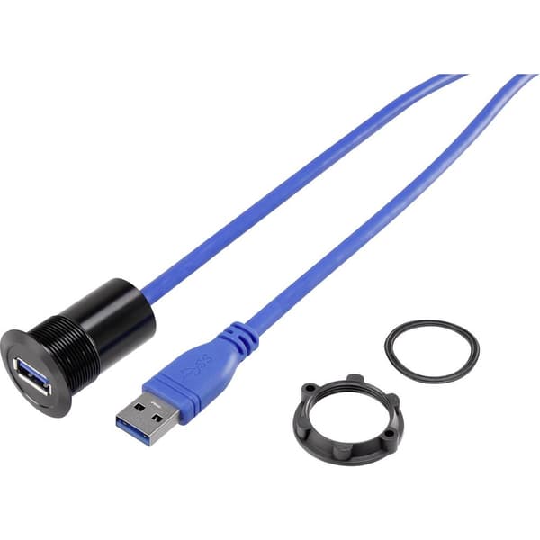 TRU COMPONENTS USB-21 USB A inbyggnadsuttag 3.0 Hona inbyggd Innehåll: 1 st