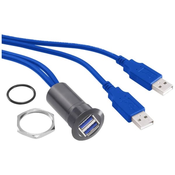 TRU COMPONENTS USB-13-BK USB-3.0-inbyggnadsdosa Hona inbyggd Innehåll: 1 st
