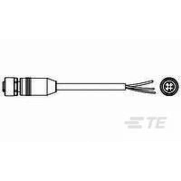 TE Connectivity 2273045-1 Sensor/ställdon-kontakt, konfektionerad M12 Hona rak 1.50 m Antal poler (RJ): 4 1 st