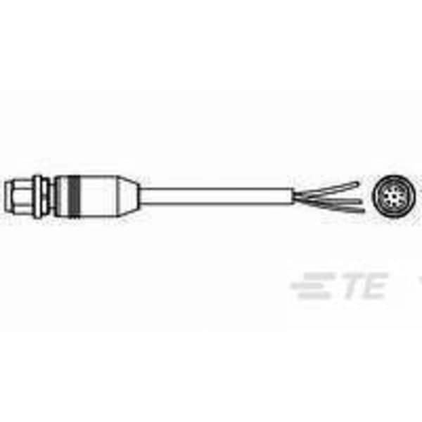 TE Connectivity 2273048-1 Sensor/ställdon-kontakt, konfektionerad M12 Kontakt hane rak 1.50 m Antal poler (RJ): 8 1 st