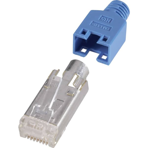 Hirose Electronic RJ45-kontaktdon, skärmad CAT5e HRS8BL10 Kontakt hane rak Poler: 8P8C Blå 10 st