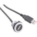 Miniatyrbild 1 av 3: TRU COMPONENTS USB-05-BK USB-uttag för inbyggnad Hona inbyggd, Kontakt USB-uttag typ A, med belysning till USB-kontakt