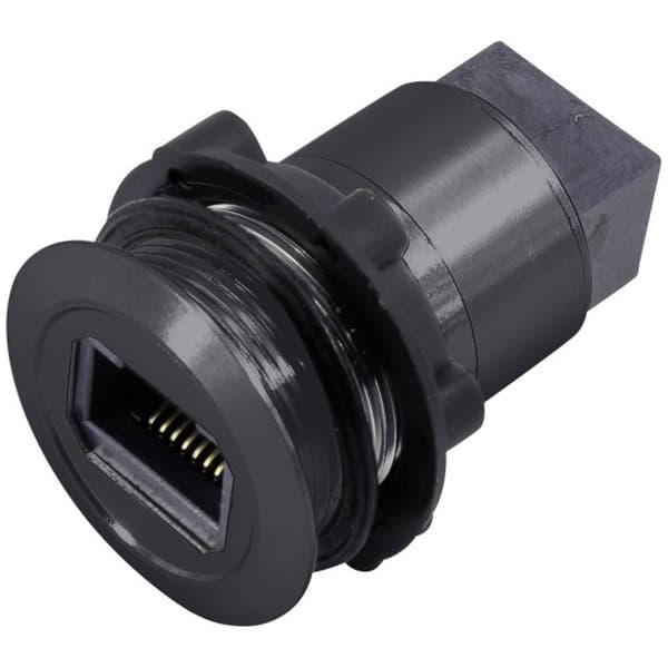 TRU COMPONENTS RJ45-02-BK RJ-inbyggnadsuttag 1417397 Hona inbyggd Svart 1 st