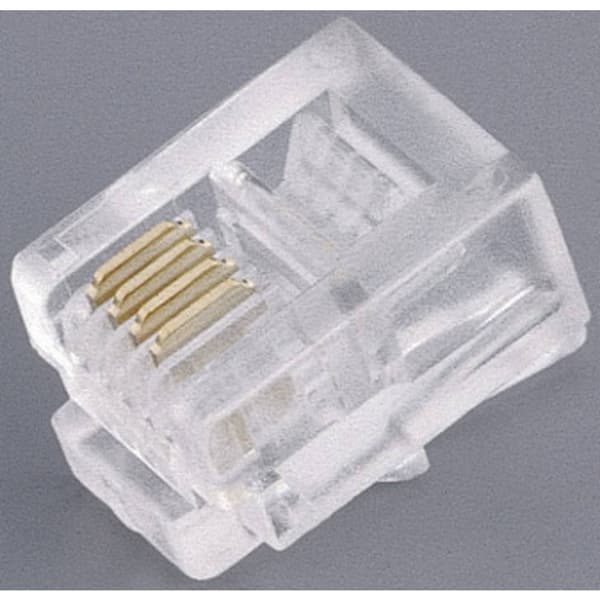 TRU COMPONENTS Modulkontakt TC-2525002 Kontakt hane rak Poler: 6P6C Antal poler (RJ) 6P6C Transparent 100 st