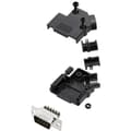 Miniatyrbild 1 av 2: Amphenol L17D45PK-P-09-L717DE09PST D-Sub stiftlist set 45 ° Antal poler: 9 Skruv 1 st