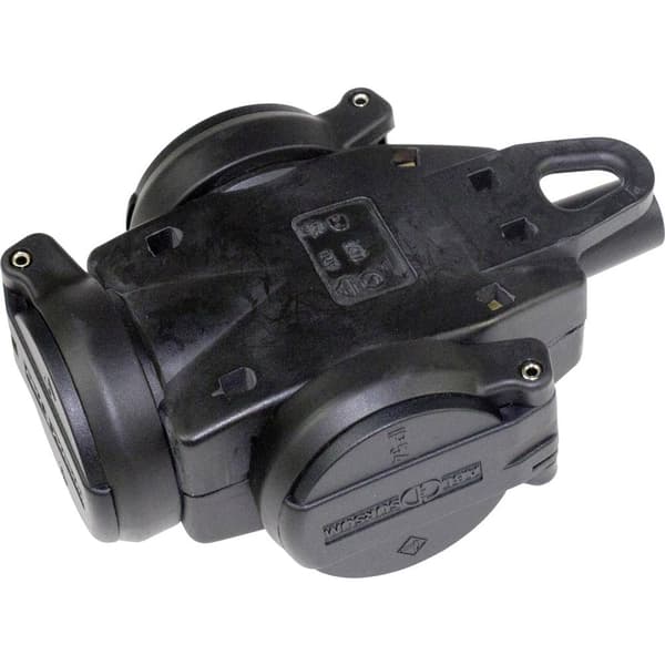 AS Schwabe 60455 3-vägs koppling Massiv gummi 230 V Svart IP44
