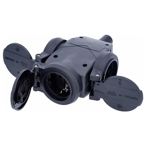 AS Schwabe 60455 3-vägs koppling Massiv gummi 230 V Svart IP44