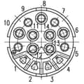 Miniatyrbild 2 av 2: Amphenol C016 10G014 000 2 Rundkontakt Hona inbyggd Totalt antal poler: 14 + PE Serie (rundkontakt): C016 1 st