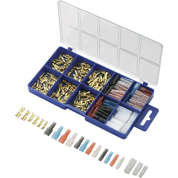 TRU COMPONENTS 739647 Crimpklämma sortiment 0.104 mm² - 2.50 mm² Transparent, Svart, Röd, Blå 260 st