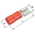 Miniatyrbild 1 av 3: LAPP 63101040 Flatstifthylsa Anslutningsbredd: 4.8 mm Anslutningstjocklek: 0.8 mm 180 ° Delisolerad Röd 100 st