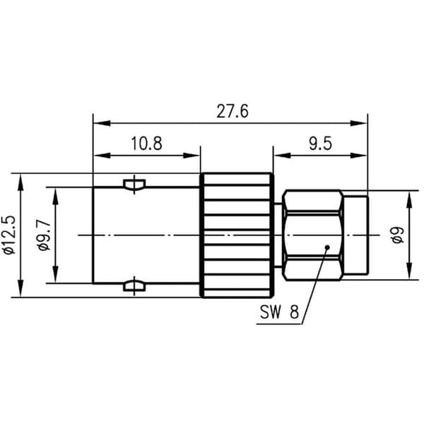 Telegärtner 100023643 100023643 BNC-Adapter BNC-hona - SMA hane 1 st
